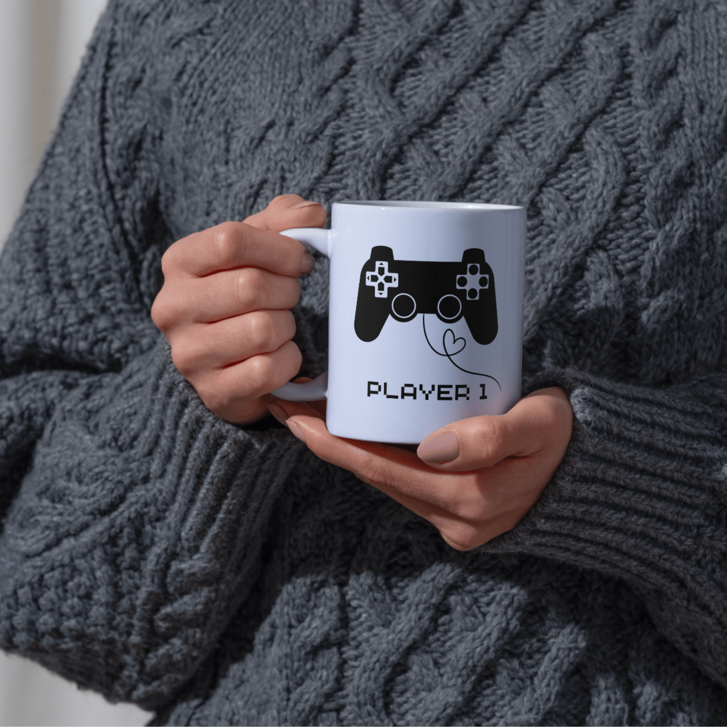 Pack de Dos Tazas Personalizadas para Pareja, Familia, Amigos. Regalo Original y Divertido. Regalo para San Valentin, Aniversario, Cumpleaños Apta para Lavavajillas y Microondas (PLAYERS)