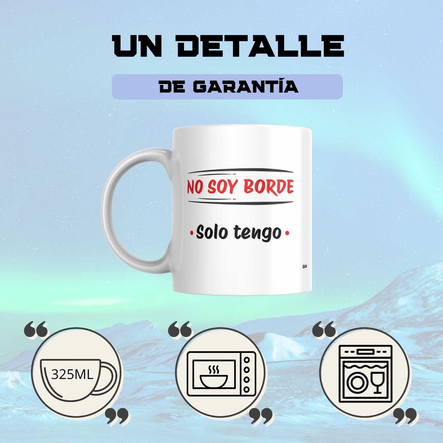 Taza divertida “No soy borde, solo tengo intolerancia a los gilipollas” – Regalo sarcástico y original – Cerámica premium 325ml