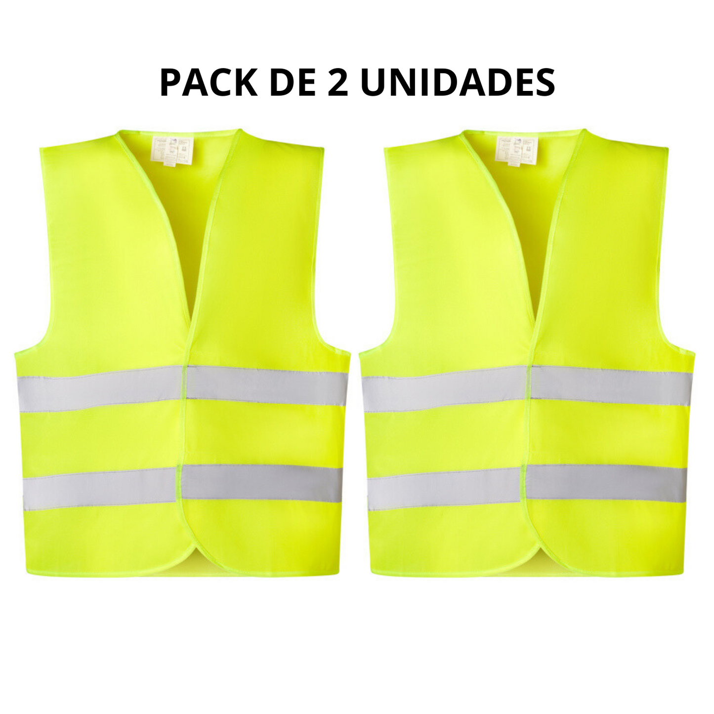 SANGOMOTOR Chaleco Reflectante Alta Visibilidad Pack 2 Unidades