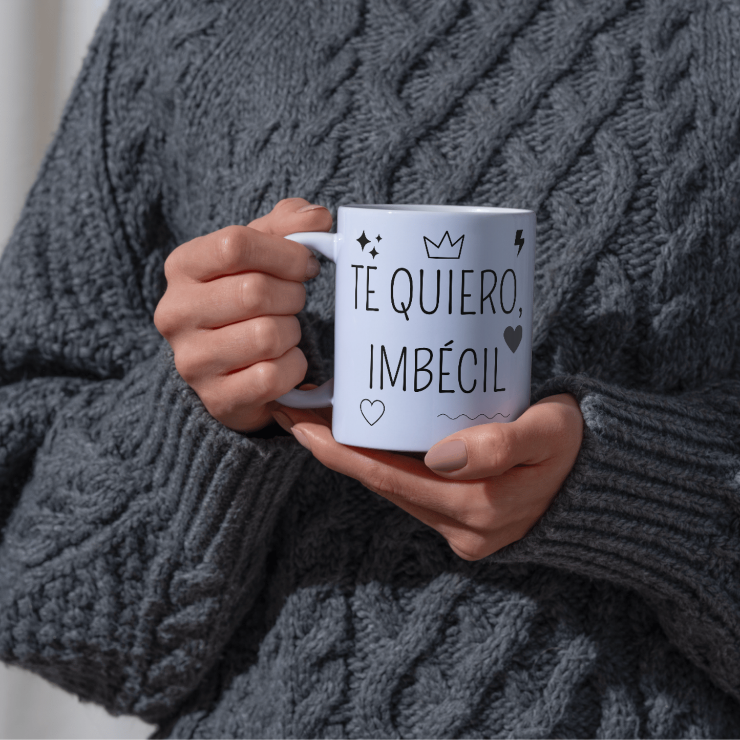 Tazas Pack Te quiero Imbécil y Yo a Ti Gilipollas. Regalo Original y Divertido. Apta para Lavavajillas y Microondas Capacidad 325ml