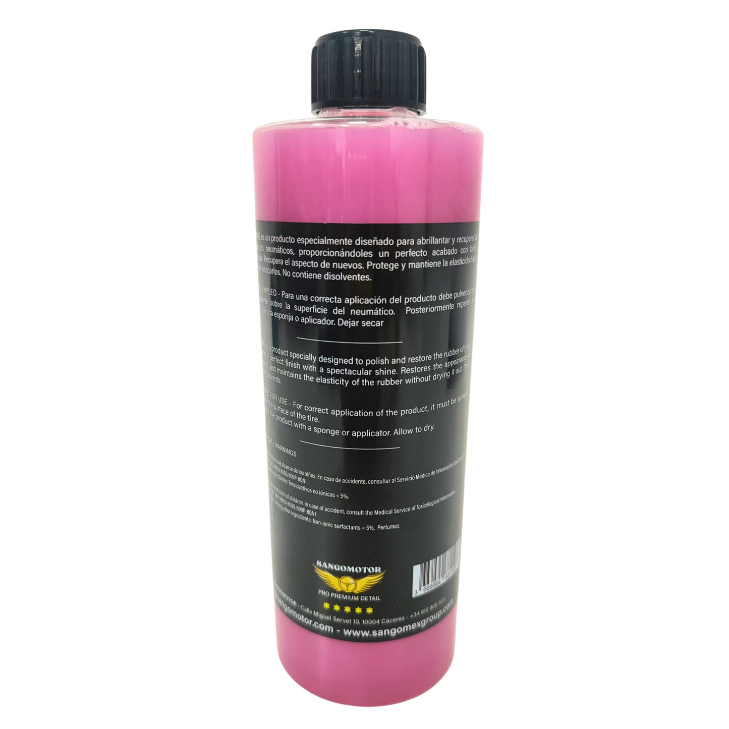 Abrillantador de Neumáticos Detailing 500ml | Efecto Húmedo Profesional | Color Lila con Aroma a Limón | Protección y Brillo Duradero para Gomas