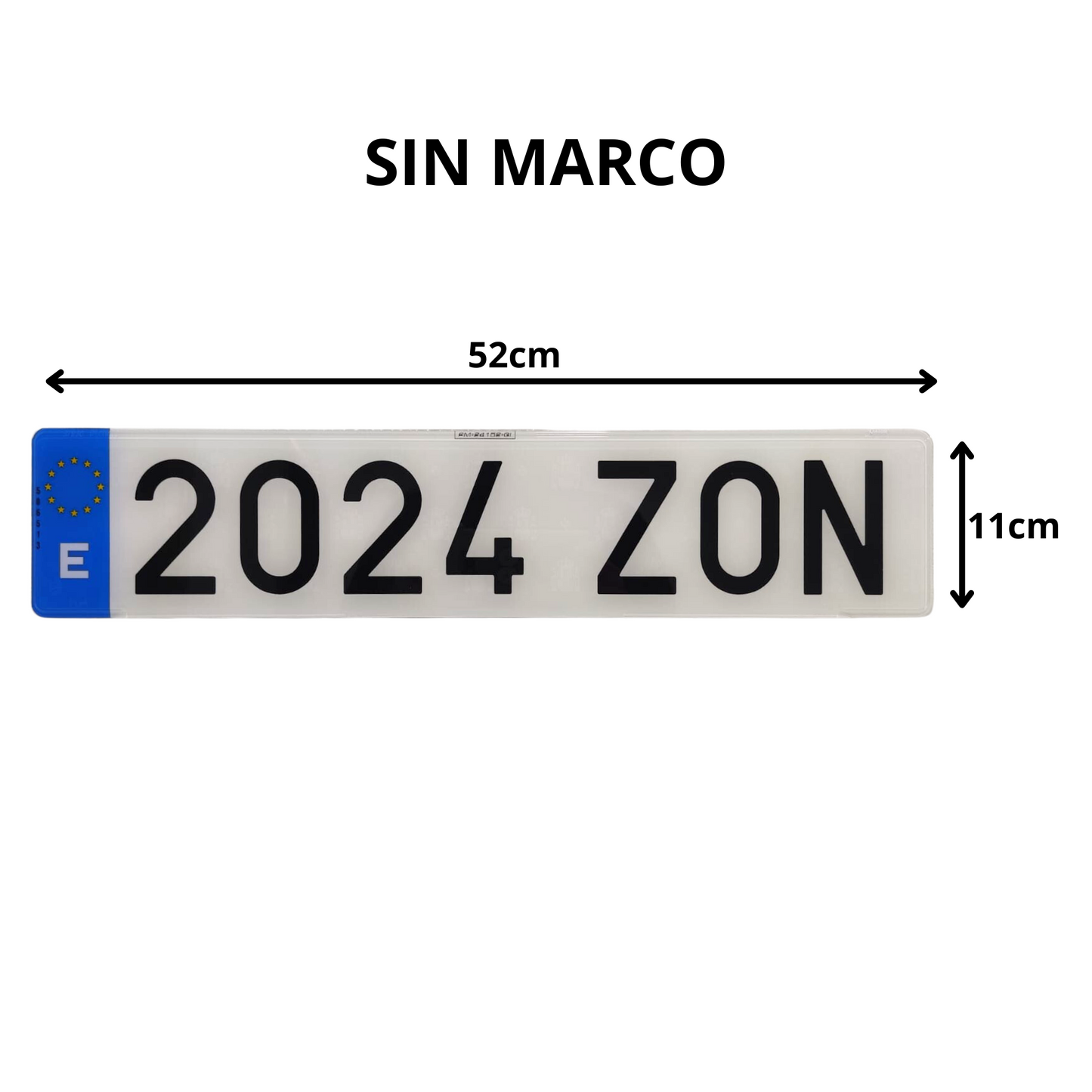 SANGOMOTOR Matrícula Coche Homologada Acrílica Metacrilato con Adhesivos y Tornillos Montaje (2 Unidades Sin Marco))