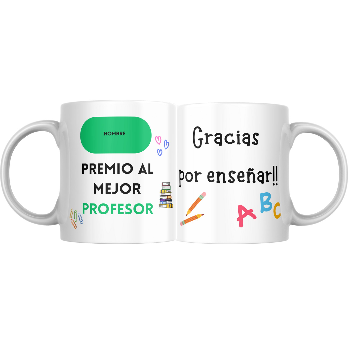 Tazas Personalizadas con Nombre – Mejor Maestro, Maestra, Profesor o Profesora