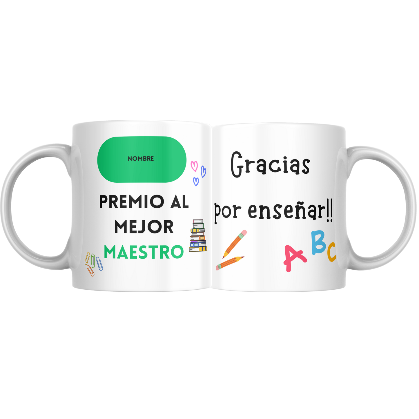 Tazas Personalizadas con Nombre – Mejor Maestro, Maestra, Profesor o Profesora