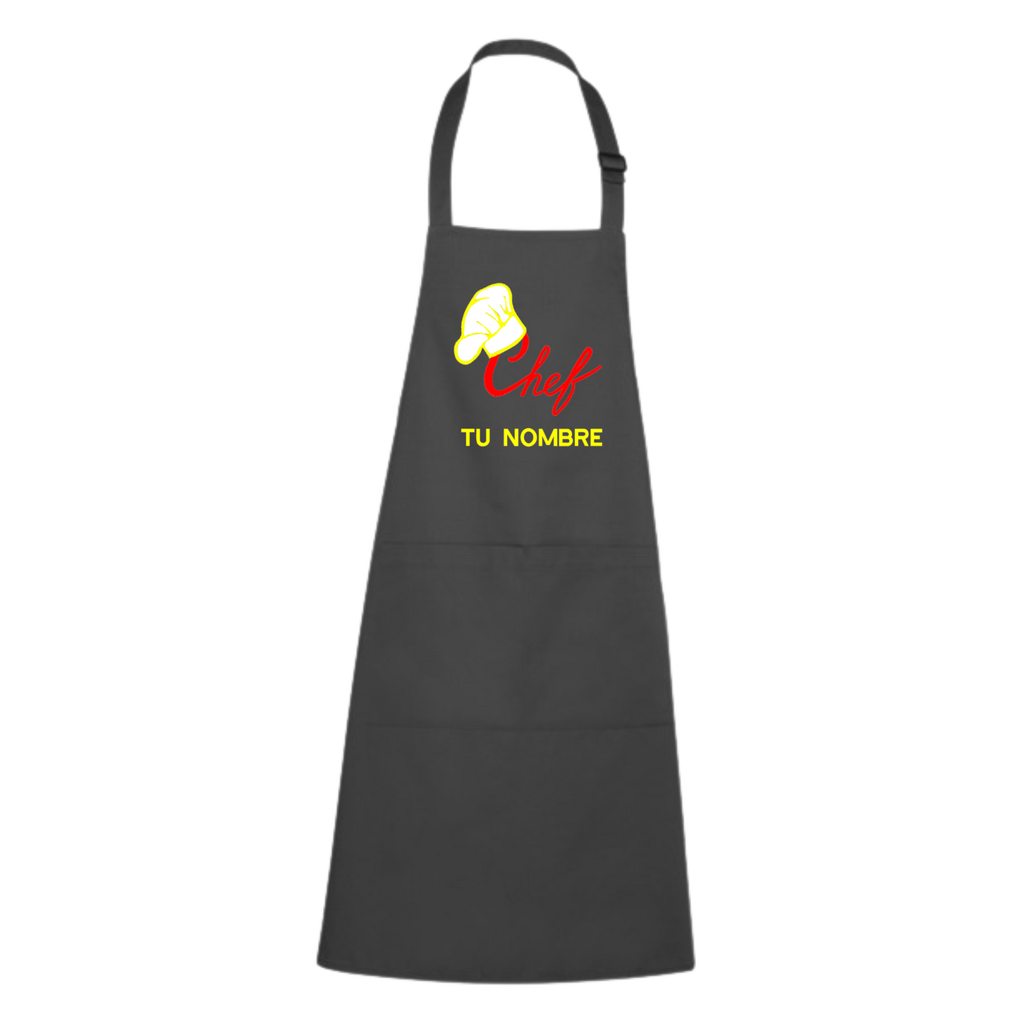 SANGOIMPRESS Delantal Chef Cocinero Hombre Mujer Personalizado Bordado Con Tu Nombre. Regalo original. Bordado