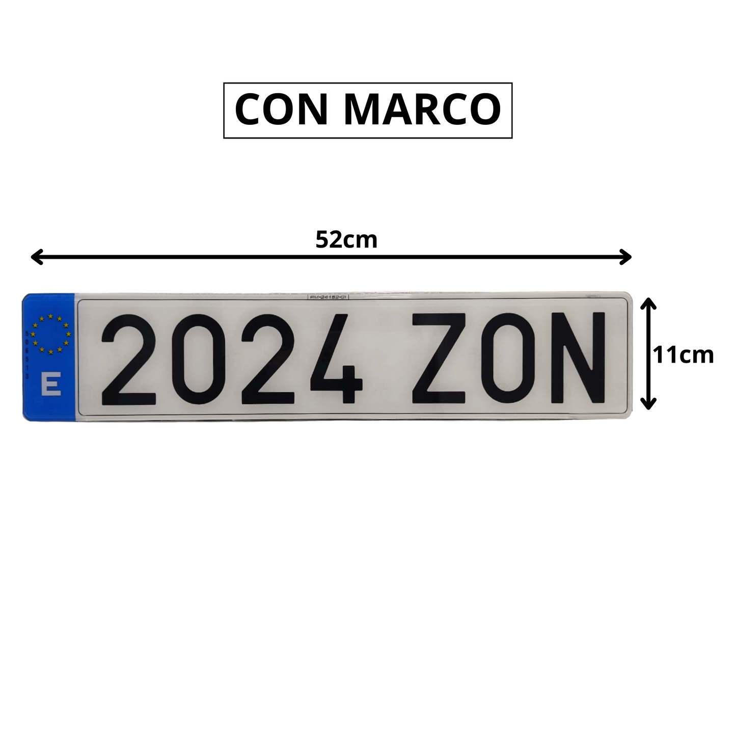 SANGOMOTOR Matrícula Coche Homologada Acrílica Metacrilato con Adhesivos y Tornillos Montaje (2 Unidades Con Marco))