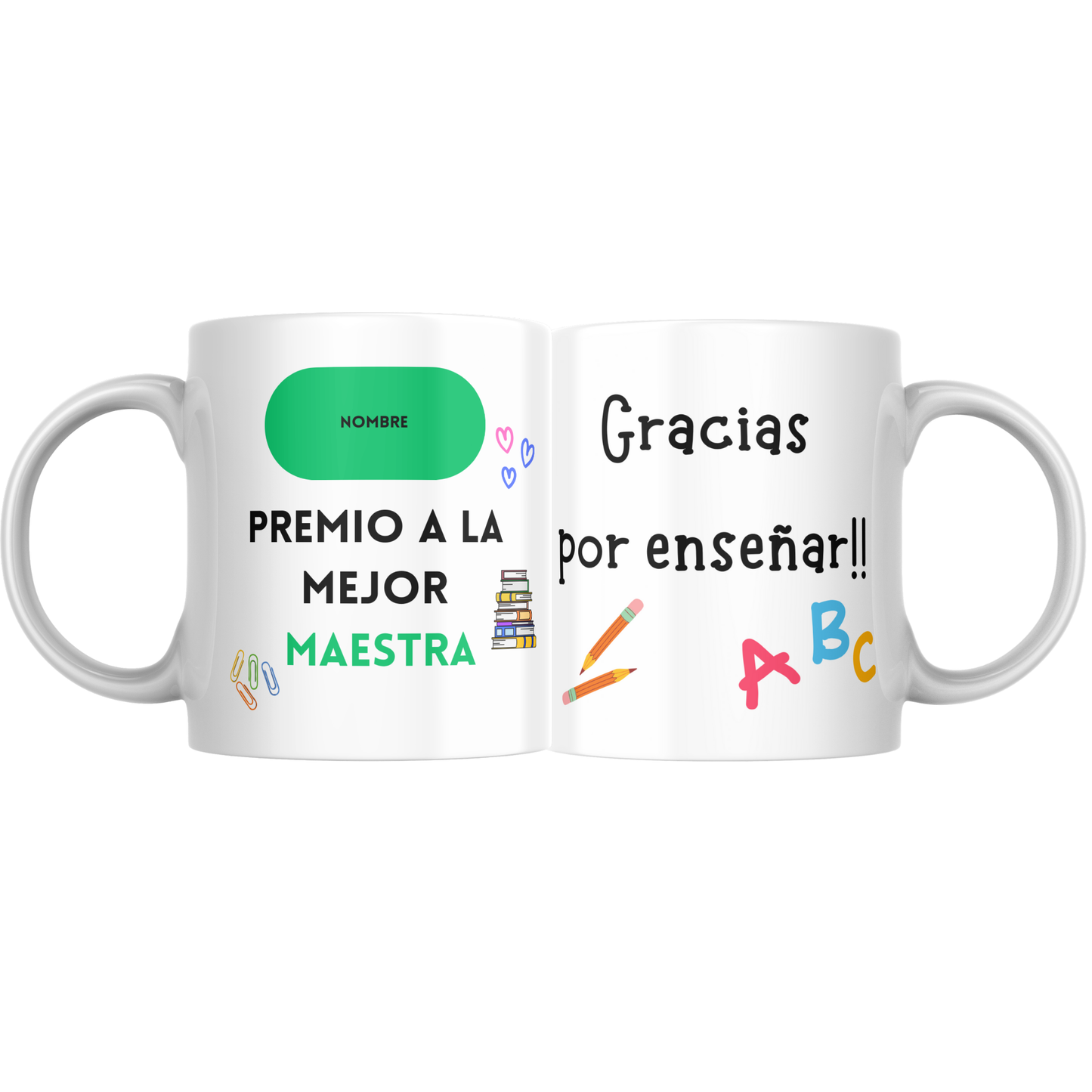 Tazas Personalizadas con Nombre – Mejor Maestro, Maestra, Profesor o Profesora