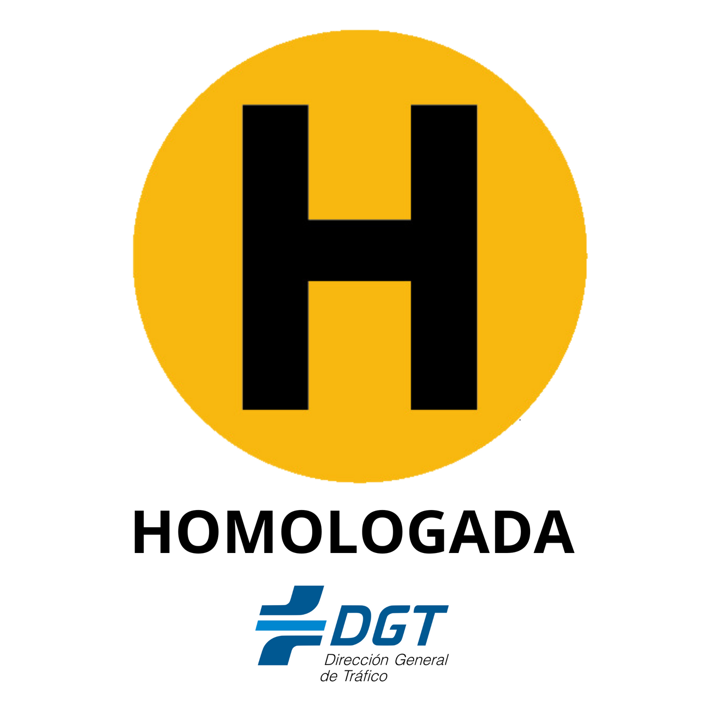 Pegatina Distintivo Histórico, Homologada, Reflectante, Adhesiva, H negro mate, para interior, 60mm De Diámetro.