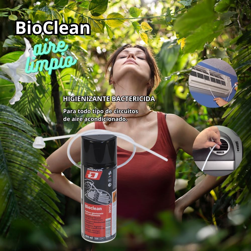 DATACOL BioClean bactericida e higienizante, todo tipo de circuitos de aire acondicionado y climatización, desprende un agradable olor y tiene una larga duración, 400ml.