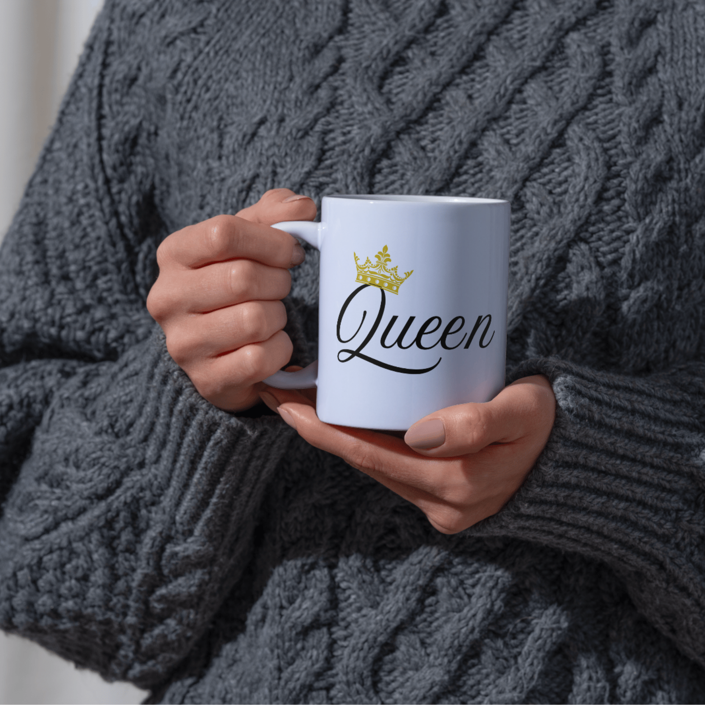 Pack de Dos Tazas Personalizadas KING&QUEEN para Pareja, Familia, Amigos. Regalo Original y Divertido. Regalo para San Valentin, Aniversario, Cumpleaños Apta para Lavavajillas y Microondas
