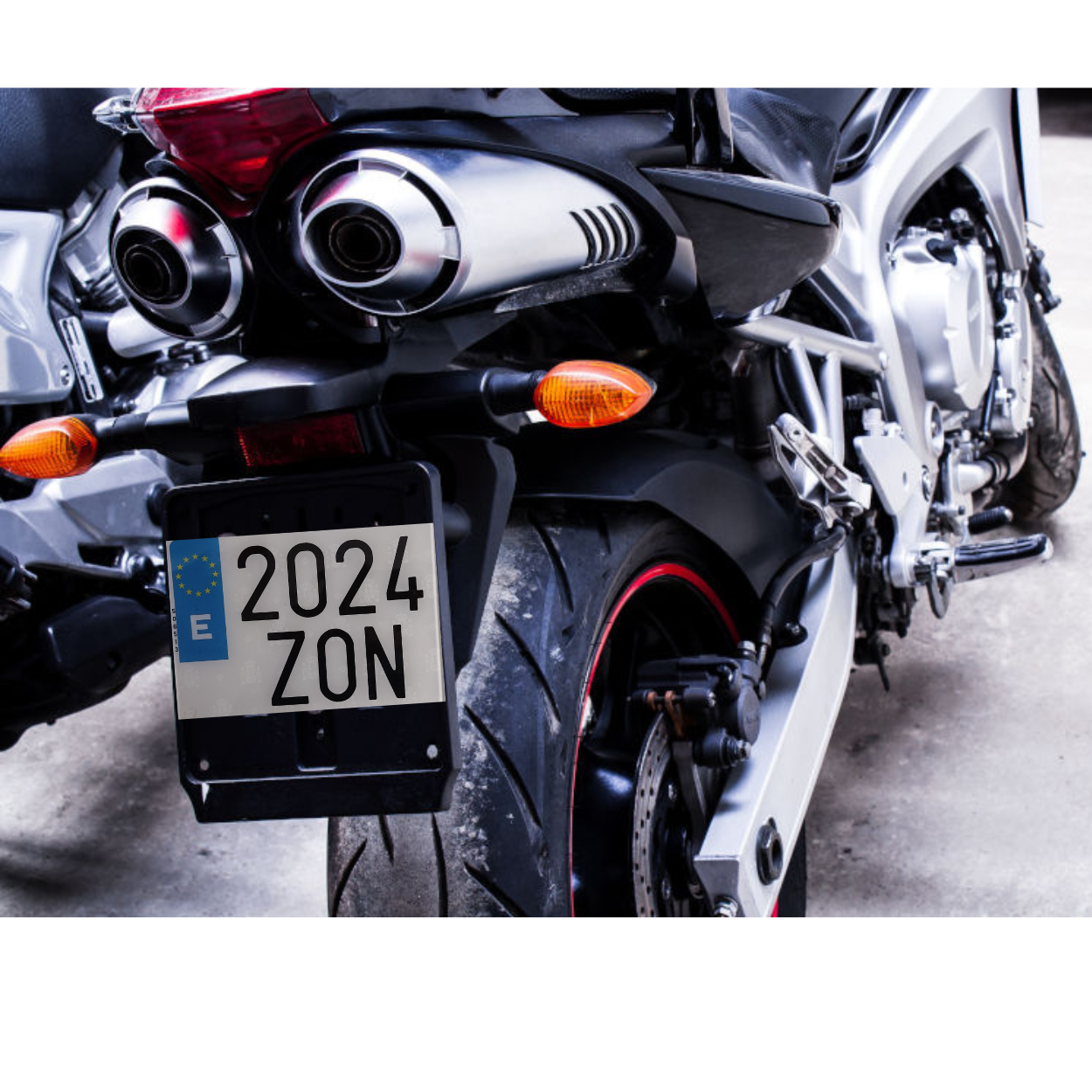 SANGOMOTOR Matrícula Moto Nuevas Acrílica (1 Unidad, 22x16CM)