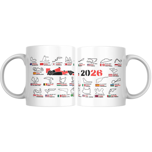Taza F1 2026 Circuitos mas calendario