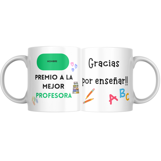 Tazas Personalizadas con Nombre – Mejor Maestro, Maestra, Profesor o Profesora