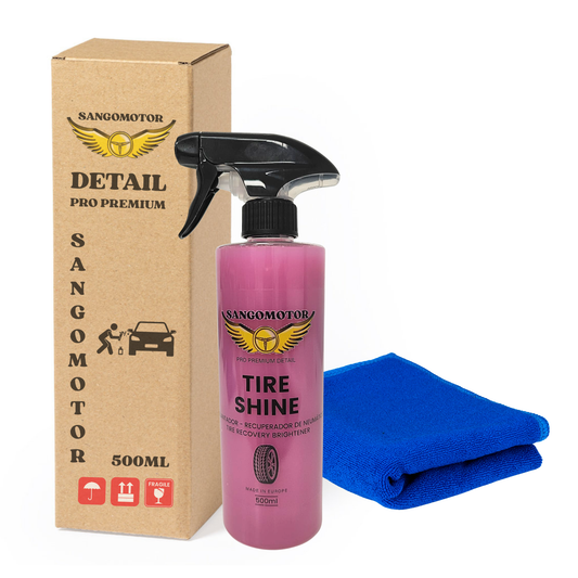 Abrillantador de Neumáticos Detailing 500ml | Efecto Húmedo Profesional | Color Lila con Aroma a Limón | Protección y Brillo Duradero para Gomas