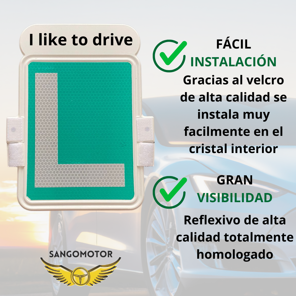 SANGOMOTOR Placa L Novel Para Cristales Tintados Exterior Homologada Por La DGT